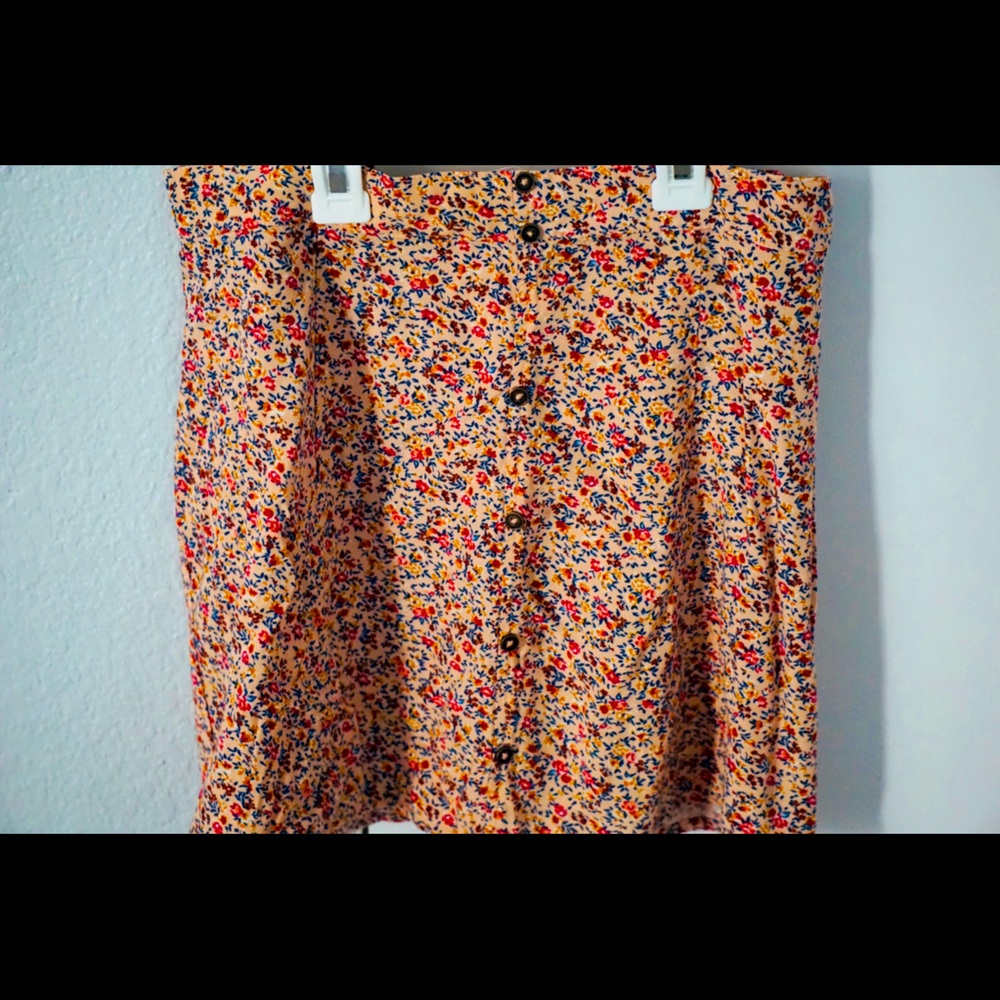 Button Up Mini Skirt